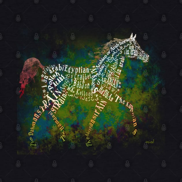 Arabian Horse in Typography by Ginny Luttrell